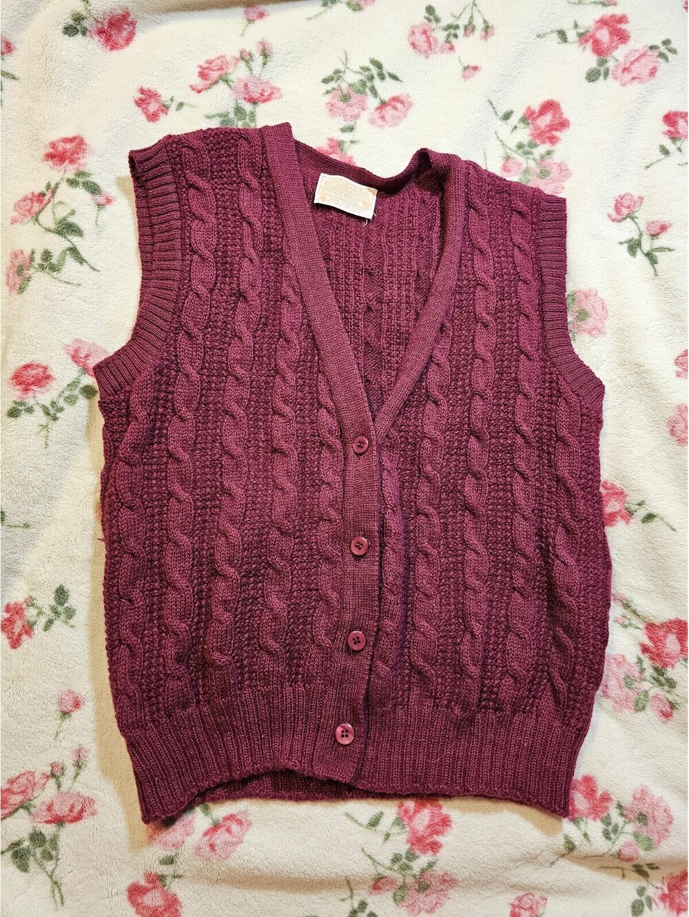 Vintage Burgundy Red Pendleton Sweater Vest - Picture 1 of 5